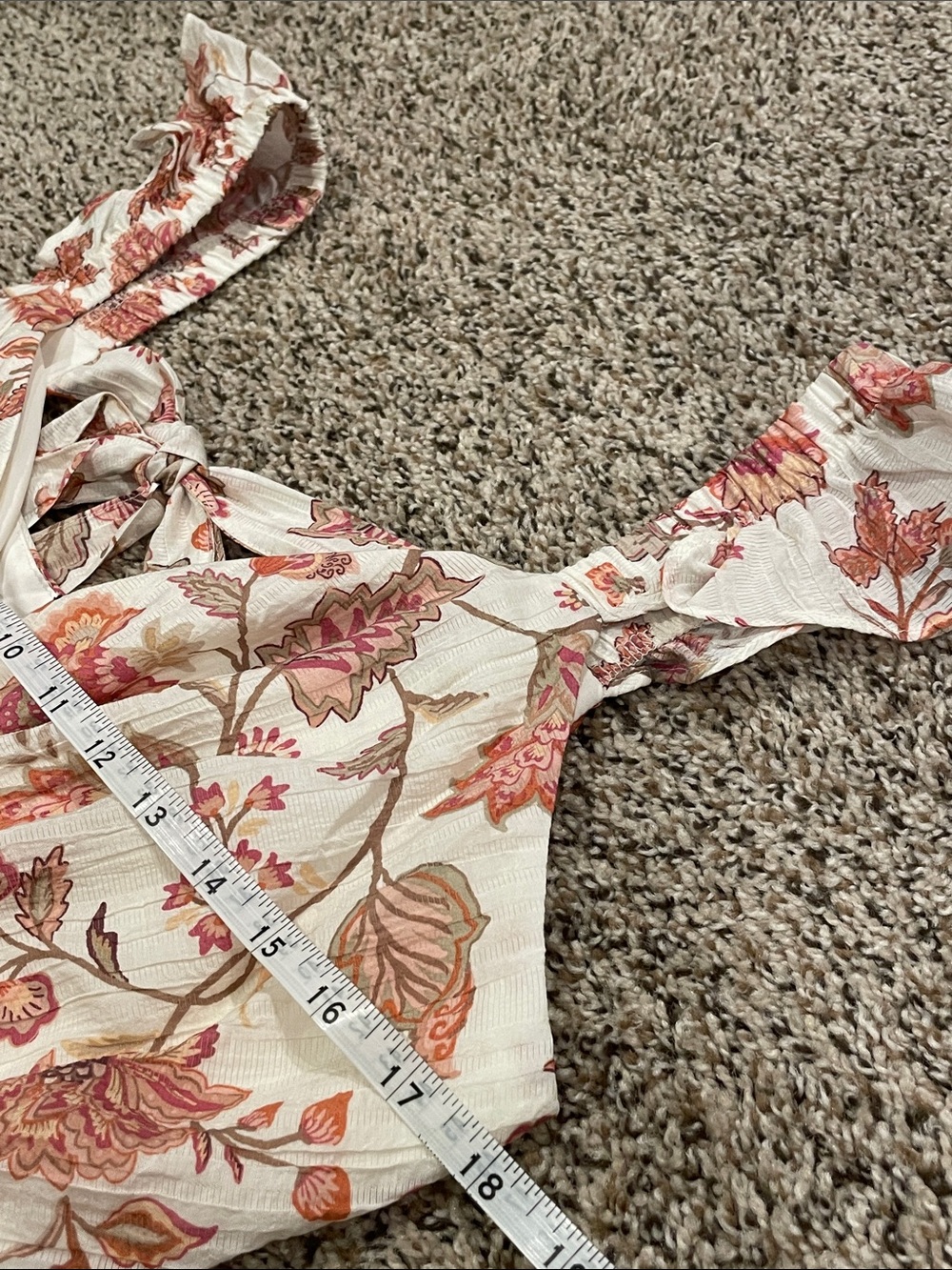 torrid Floral Ruffle Strap Maxi Dress in Cream and Rust L14 - Picture 9 of 12